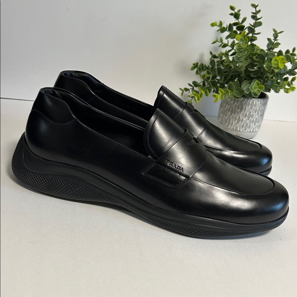 Prada Men's Classic Black Slip-On Loafers - Picture 6 of 17